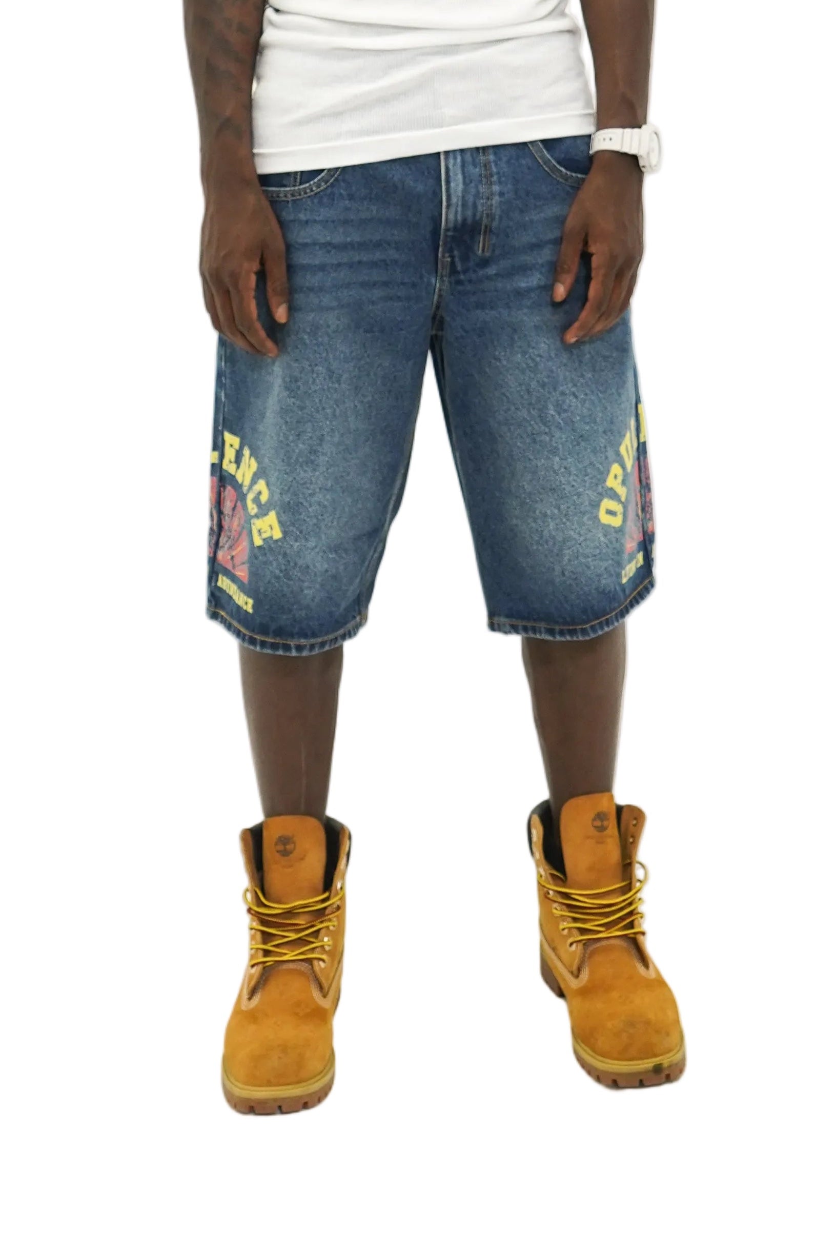 SUNBURST DENIM JORTS